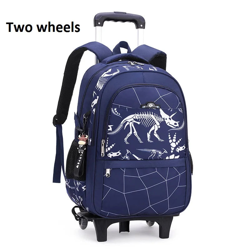 Waterproof School Bags for Boys Trolley Schoolbag Kids' Luggage Book Bags Men Backpack with 6 Wheels Stairs Mochila Escolar Sac