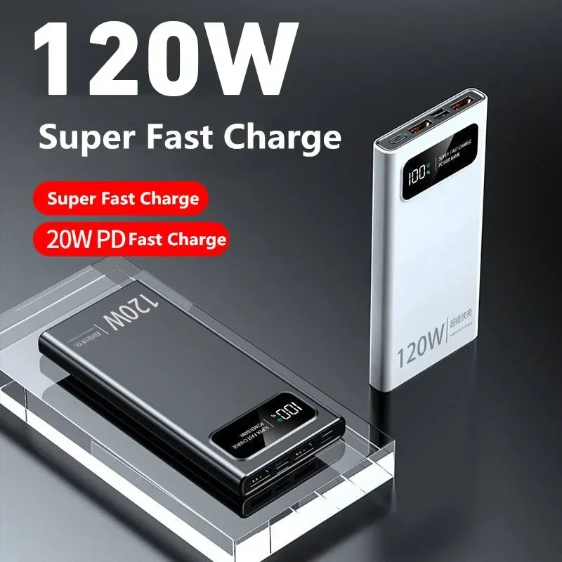 Lenovo 200000mAh Fast Charging 120W Power Bank Super Ultralarge Capacity Mobile Power External Battery For iPhone Xiaomi Vivo