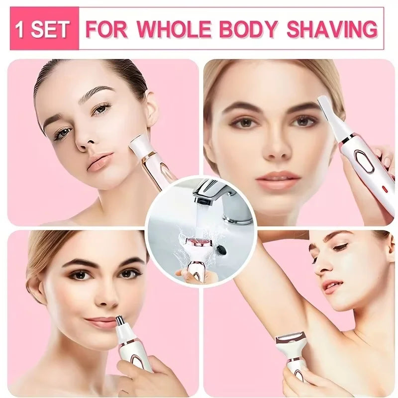 Xiaomi 4 In 1 Electric Lady Shaver Armpit Bikini Arm Leg Face Mustache Removal Painless Cordless Trimmer Razor Gifts Women