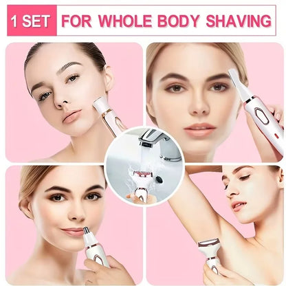 Xiaomi 4 In 1 Electric Lady Shaver Armpit Bikini Arm Leg Face Mustache Removal Painless Cordless Trimmer Razor Gifts Women