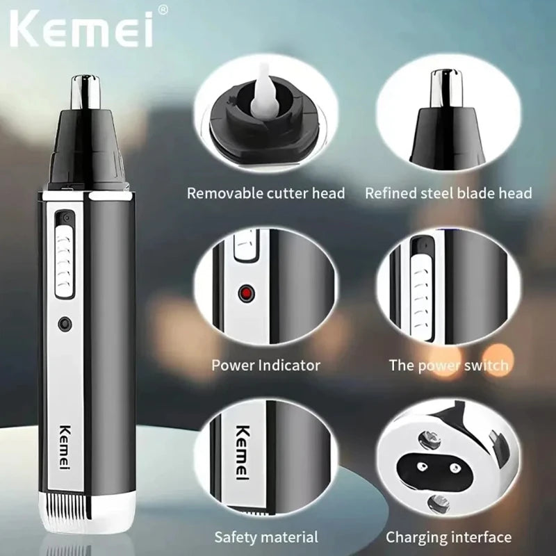 Kemei 4 In 1 Professional Electric Rechargeable Nose And Ear Hair Trimmer Shaver Personal Care Tools For Men KM-6630