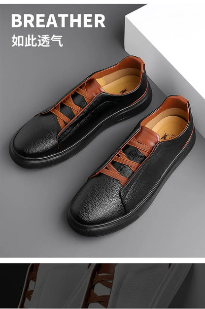 New Men Leather Shoes Classic Business Formal Shoes for Men Handmade Casual Men's Lace-up Footwear Man Platform non-slip Loafers