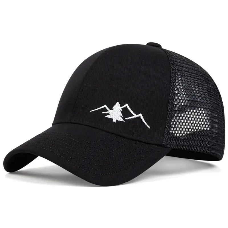 Unisex Mountain Embroidery Breathable Baseball Net Caps Spring and Autumn Outdoor Adjustable Casual Hats Sunscreen Hat