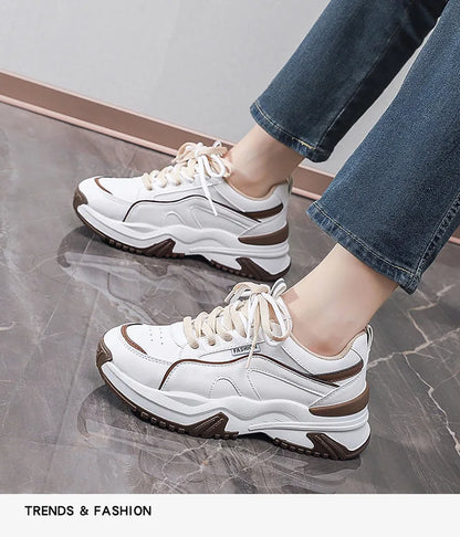 Women's Casual Sneakers Trendy New All-match Vulcanized Shoes 2025 Womens Outdoor Height-enhancing Daddy Shoes Zapatos De Mujer