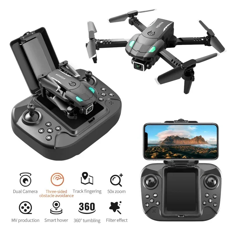 New S128 Mini Drone 4K Professional HD Camera switching Three Obstacle Avoidance Air Pressure Fixed Height Foldable Quadcopter