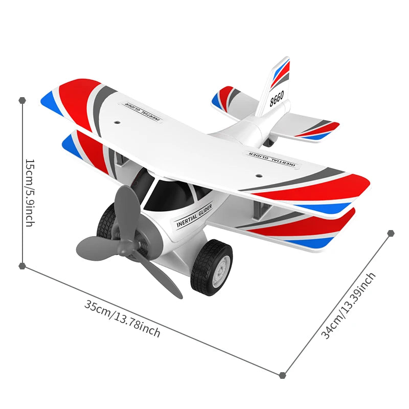 Children's toy biplane crash simulation toy puzzle model large inertia boy birthday toy gift