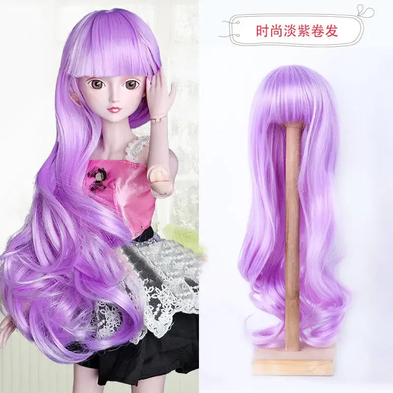 1/3 Bjd Wig 60cm BJD Dolls Handmade Wigs Curly Hair DIY Joints Doll Toys Fashion Wig  Fiber Dolls for Girls Barbie Accessories