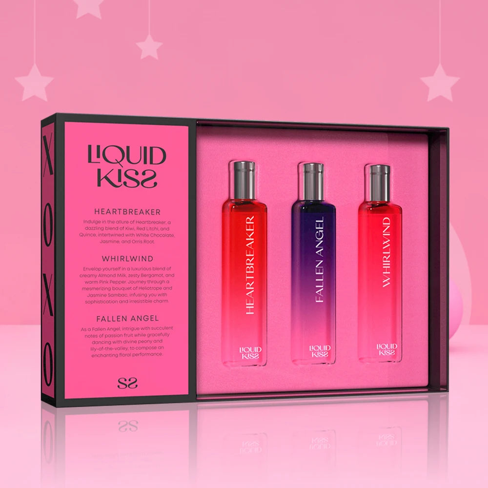 LIQUID KISS Eau De Parfum Spray Set Women's Perfume Gift Set Each 0.5 Ounce 3 Scents HEARTBREAKER FALLEN ANGEL WHIRLWIND Perfume