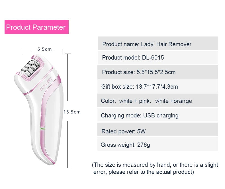 SAHE Epilator for Women Hair Remover Electric Razor USB Rechargeable Lady Shaver Arm Armpit Bikini Painless Epilator