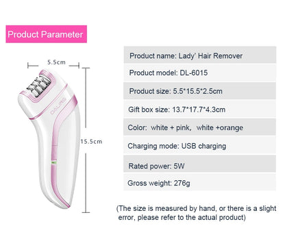 SAHE Epilator for Women Hair Remover Electric Razor USB Rechargeable Lady Shaver Arm Armpit Bikini Painless Epilator