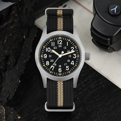 Militado ML05 Vintage Quartz Watch AR Sapphire Crystal Luminous VH31 Movement Watches 38mm Stainless Steel Men Wristwatch