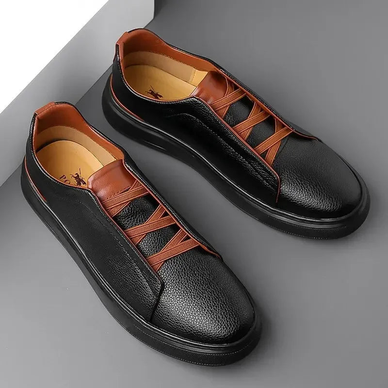 New Men Leather Shoes Classic Business Formal Shoes for Men Handmade Casual Men's Lace-up Footwear Man Platform non-slip Loafers