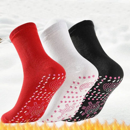 1Pair Tourmaline Self-Heating Socks Winter Warm Thermal Health Care Socks Slimming Health Sock Short Sock Magnetic Therapy Sock