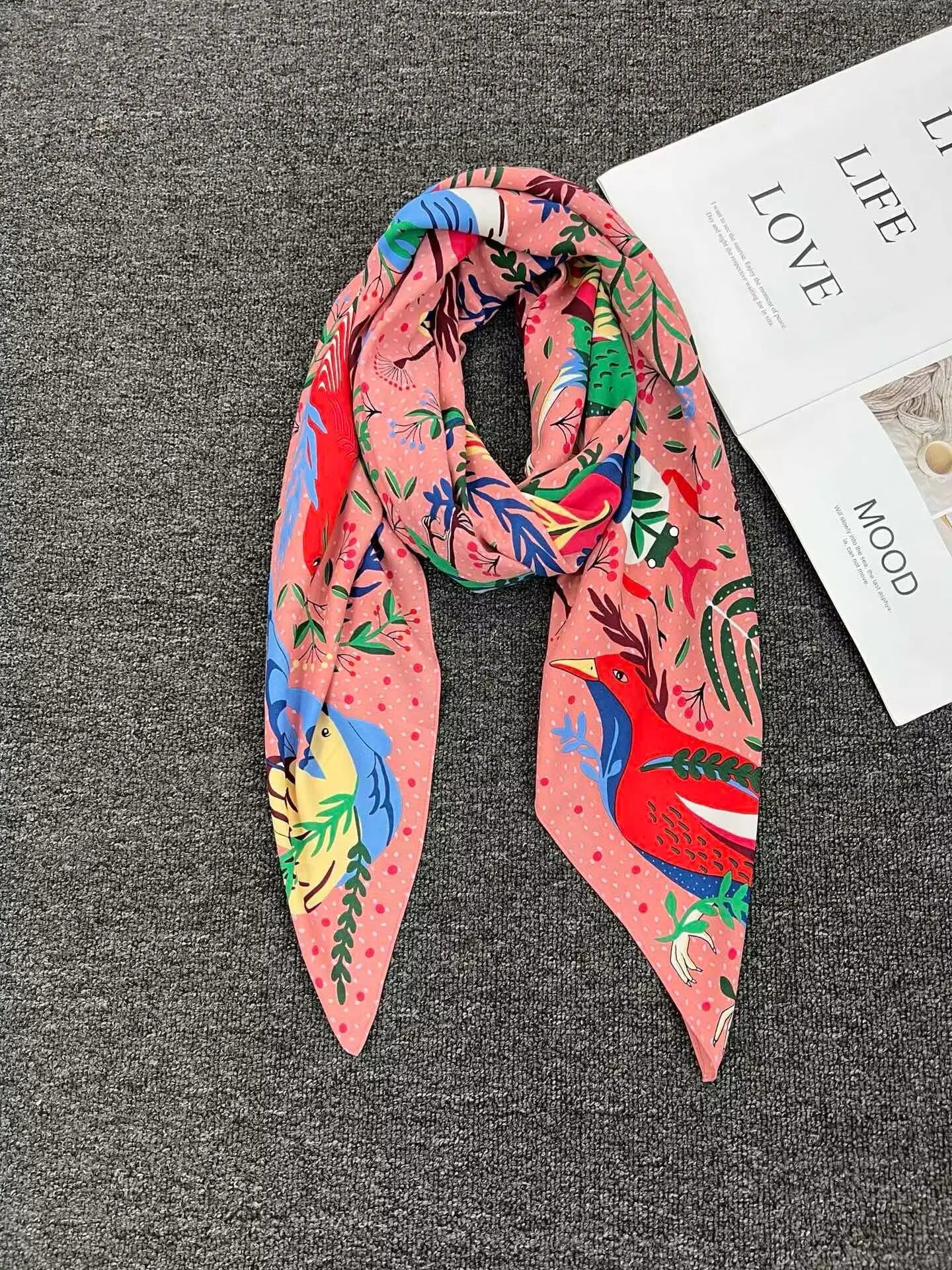 Foreign trade original order, Spanish fashion brand, new product, embroidered and printed multi style large square scarf