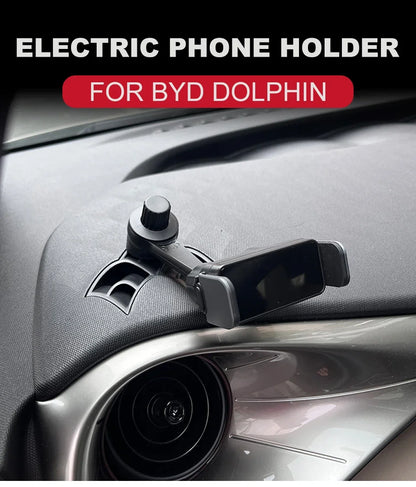 Car Phone Holder For Byd Dolphin 2023 2024 Car Styling Bracket Automatic Clamping Rotatable Support Mobile Accessories