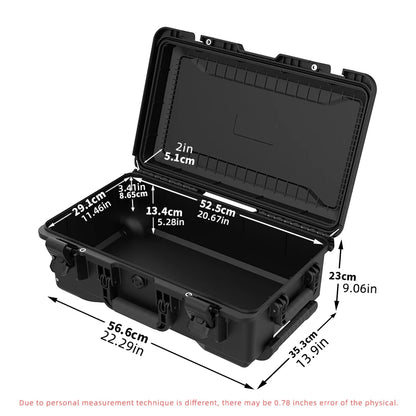 Waterproof Hard Case - Protective Roller Camera Case with Foam, Shock and Water Resistant, Padded Divider Available