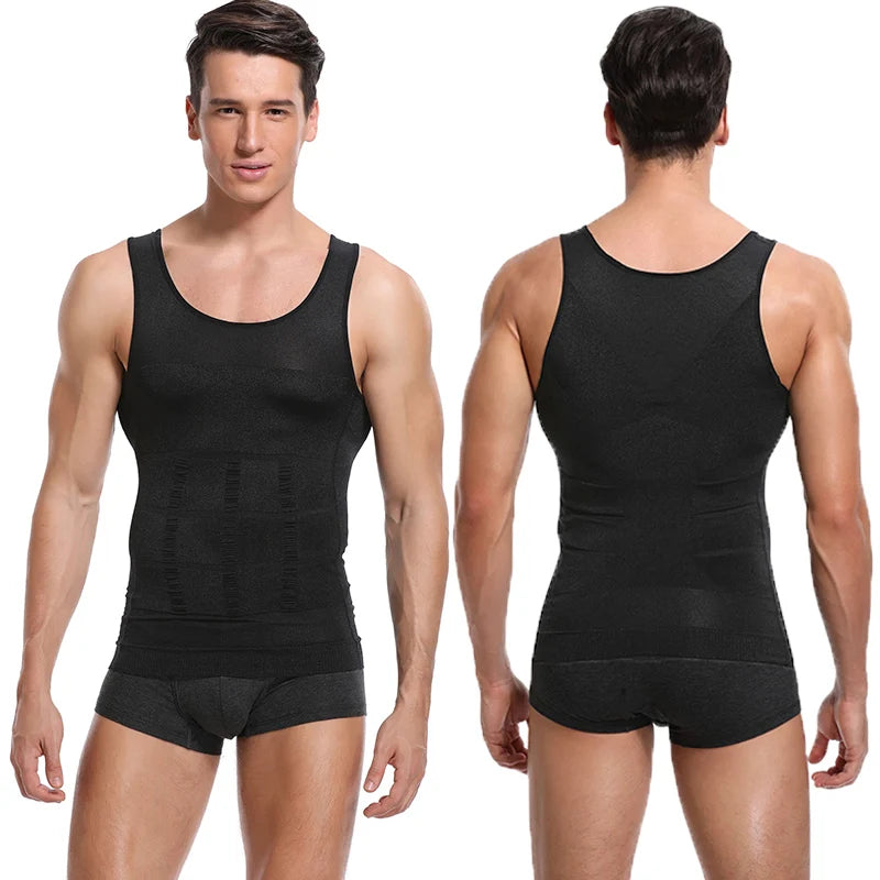 Mens Slimming Body Shaper Vest Shirt Abs Abdomen Slim Gym Workout Tummy Control Compression Tank Top Sleeveless Shapewear