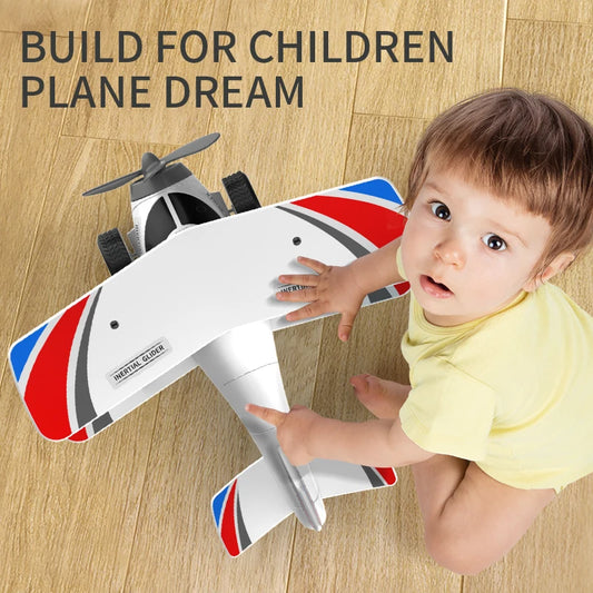 Children's toy biplane crash simulation toy puzzle model large inertia boy birthday toy gift