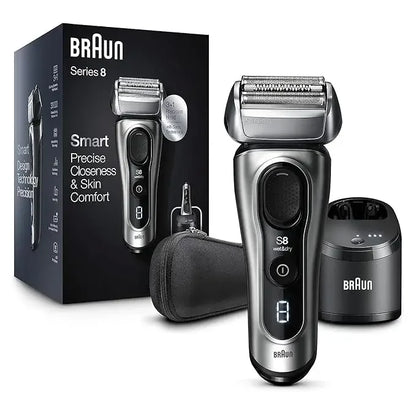 Braun Electric Razor for Men, Series 8 8467cc Electric Foil Shaver with Precision Beard Trimmer, Cleaning