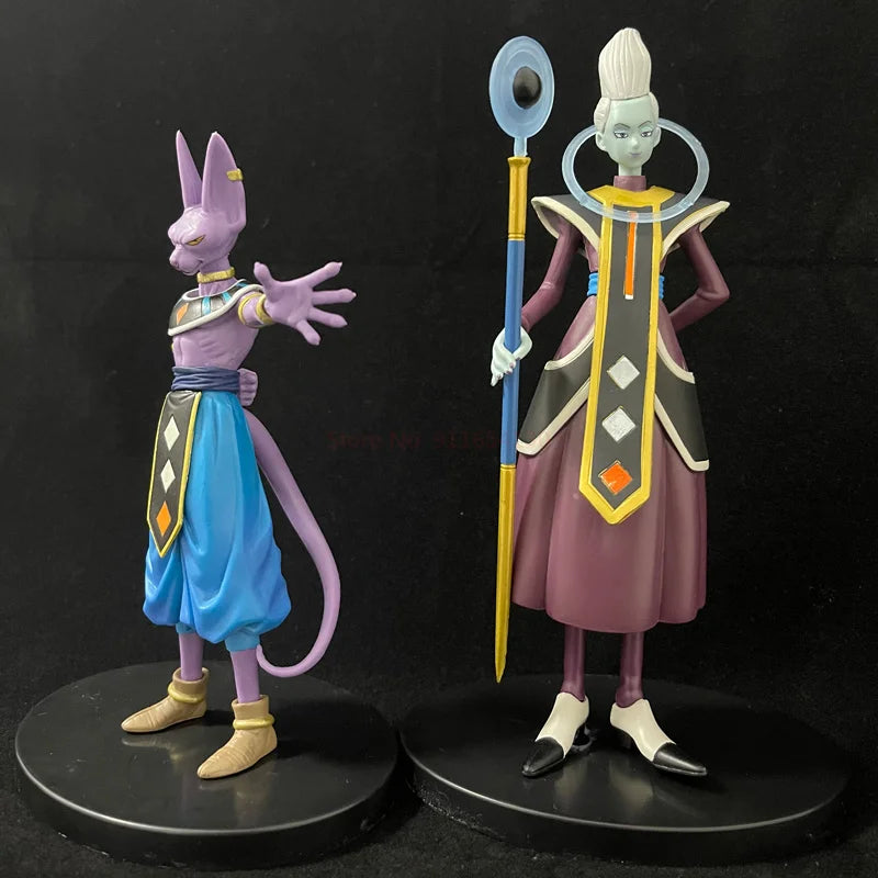 2PCS Dragon Ball Z Beerus Birusu Champa Whis Figure Super God of Destruction Pvc Figurine Collection Model Toys for Children Gif