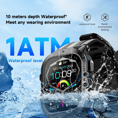 Oukitel BT20 2024 Rugged Smartwatch Sport Smart Watch For Men 350mAh BT 5.2 1.96 Inch  AMOLED Display Men's Smartwatch