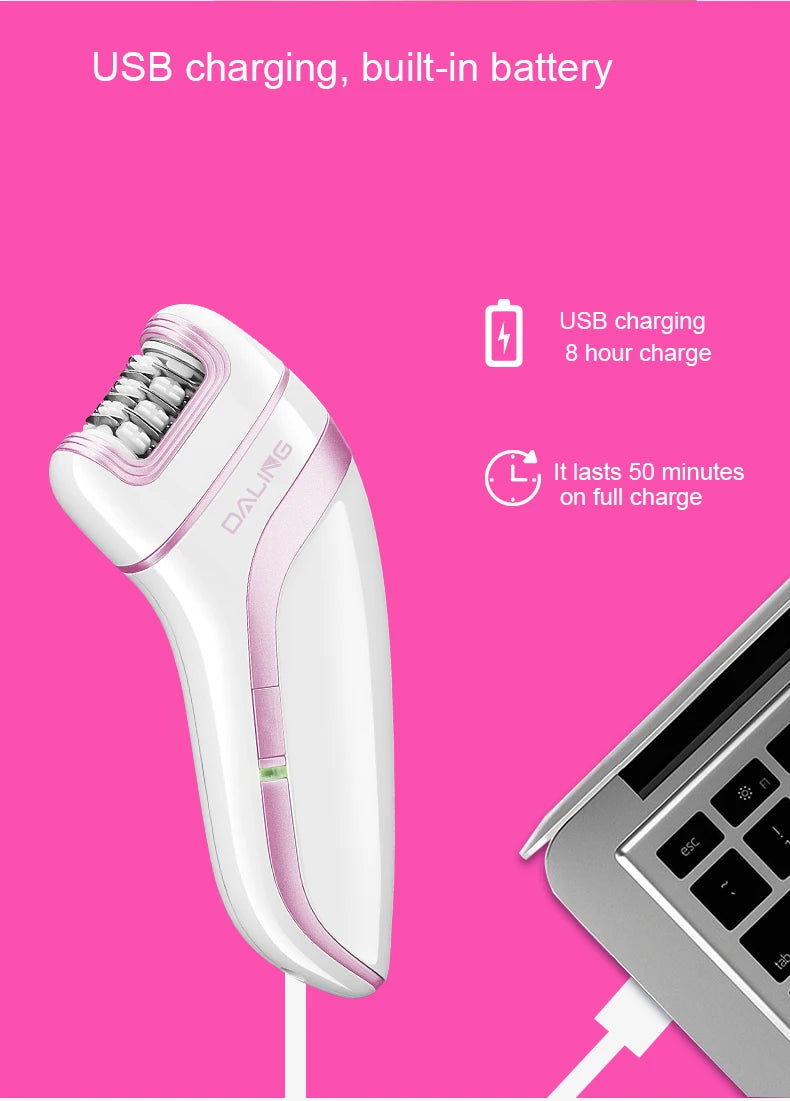 SAHE Epilator for Women Hair Remover Electric Razor USB Rechargeable Lady Shaver Arm Armpit Bikini Painless Epilator