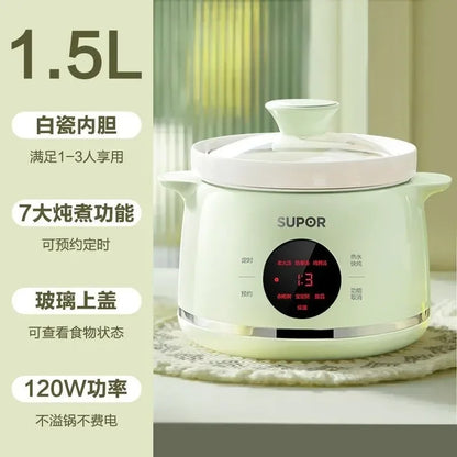 Electric stew pot, household purple ceramic soup and porridge pot, automatic porridge cooking artifact, casserole stew cup