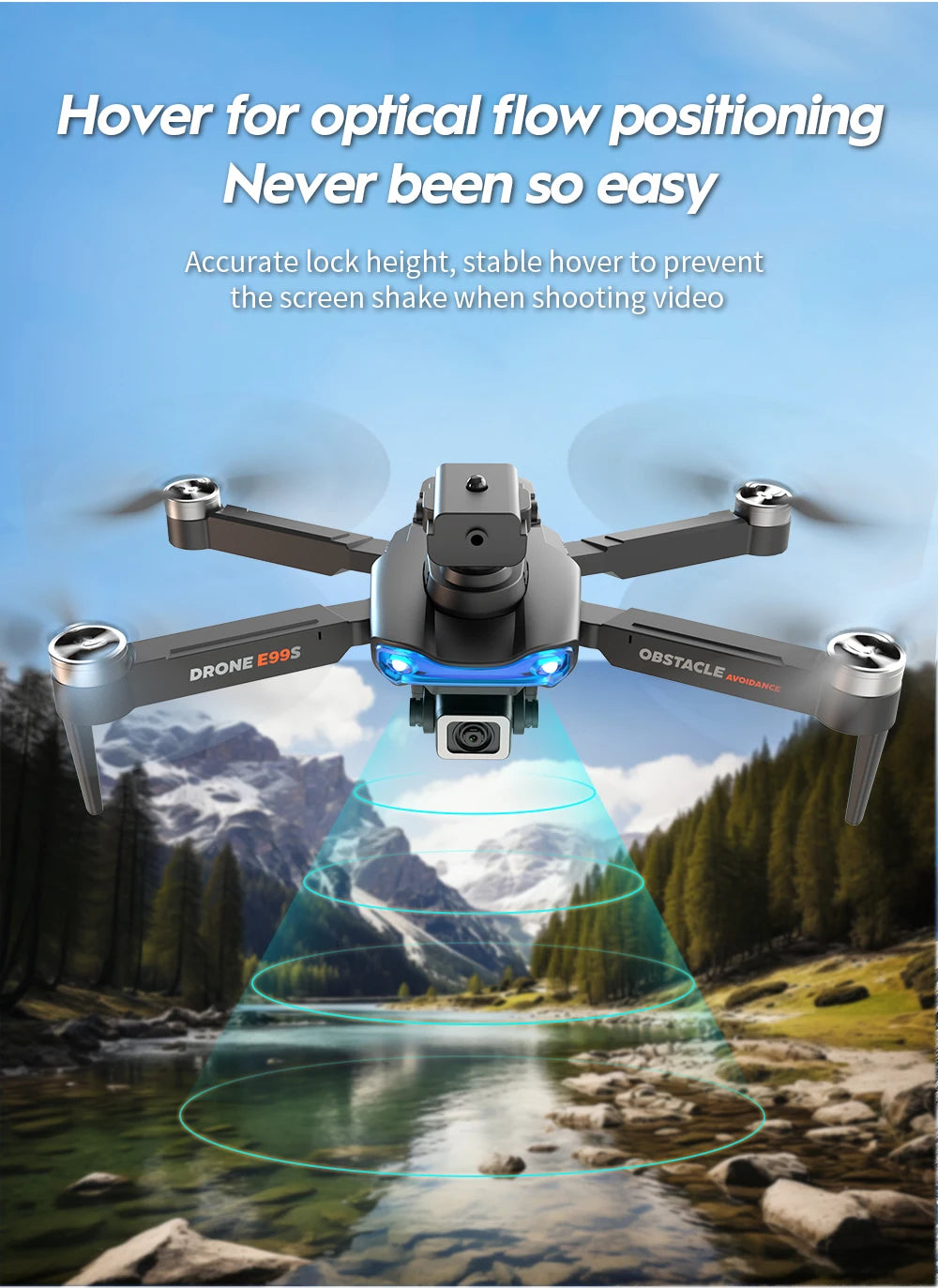 2024 New E99S Brushless Drone 8K HD Dual Camera Aerial Photography ObstacleA Voidance Flow Positioning Remote-Controlled Dron