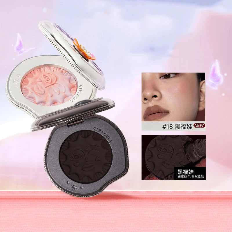 أحمر خدود Girlcult Emotional Blush Highlighter Matte Fine Shimmer Blusher Face Cute Makeup Korean Cheek Press Powder