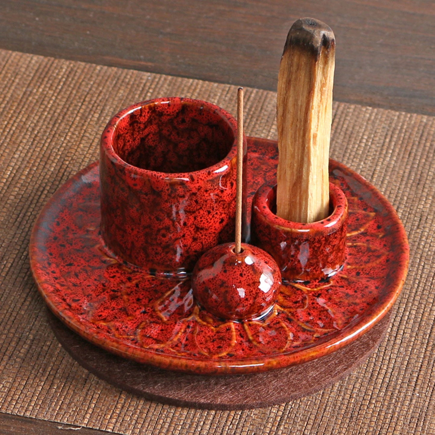 4 in 1 Incense Burner Minimalist Incense Plate Aromatherapy Stove Living Room Ceramic American Decoration Incense Insert