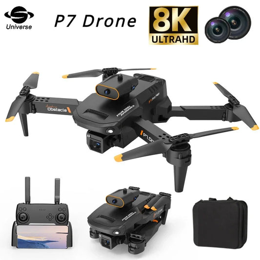 New P7 Drone HD Quadcopter Drone with Dual Camera for Anti Wind Aerial Photography 360 Obstacle Avoidance  RC Toys Gift