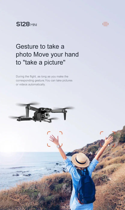 New S128 Mini Drone 4K Professional HD Camera switching Three Obstacle Avoidance Air Pressure Fixed Height Foldable Quadcopter