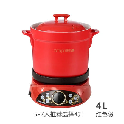 220V DIKO Ceramic Electric Stewpot, Multifunctional Porridge Cooking Pot, Automatic Separated Health Pot