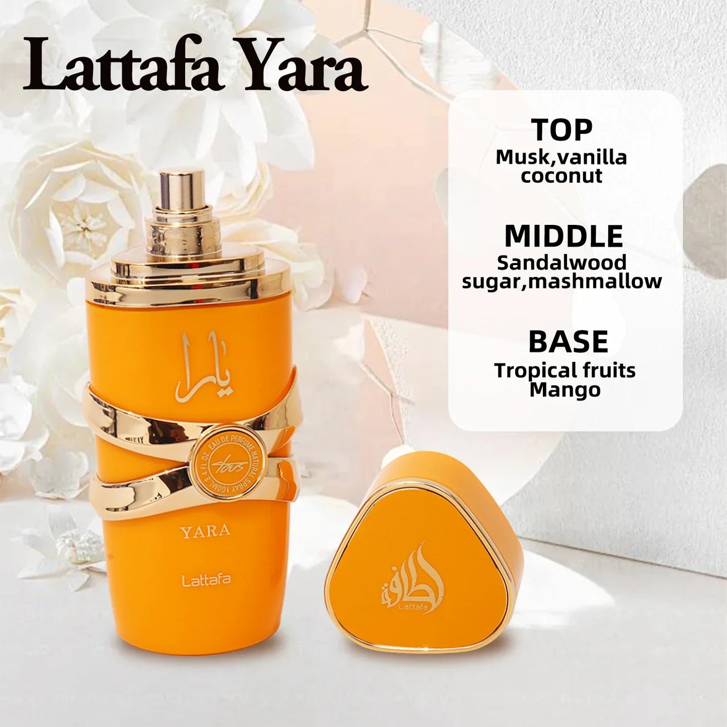 Lattafa Yara for Women Eau de Parfum Spray, 3.40 Ounce / 100 ml