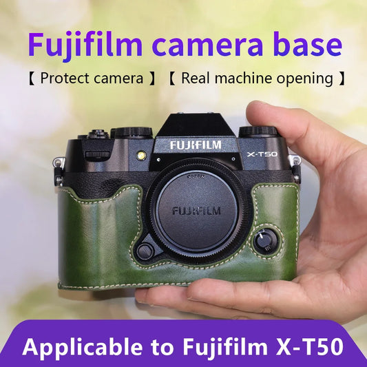 Suitable for Fuji X-T50 camera leather base micro single retro simple protective base leather cover wrist strap accessories