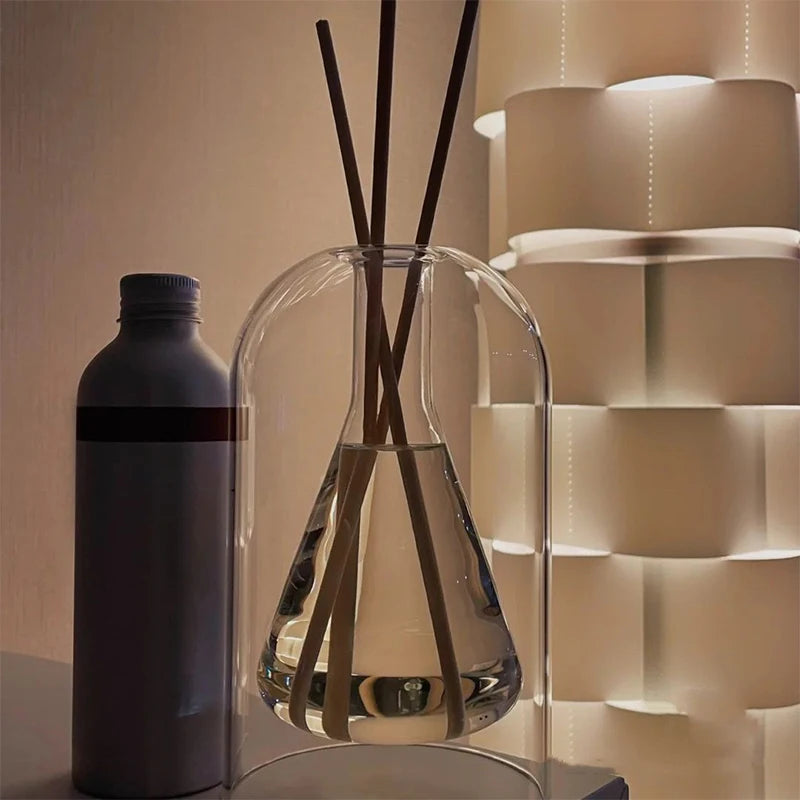 130ml Aromatherapy Diffuser Bottle Transparent Glass Essential Oil Bottles With Fragrance Stick Home Storage Containers Decor