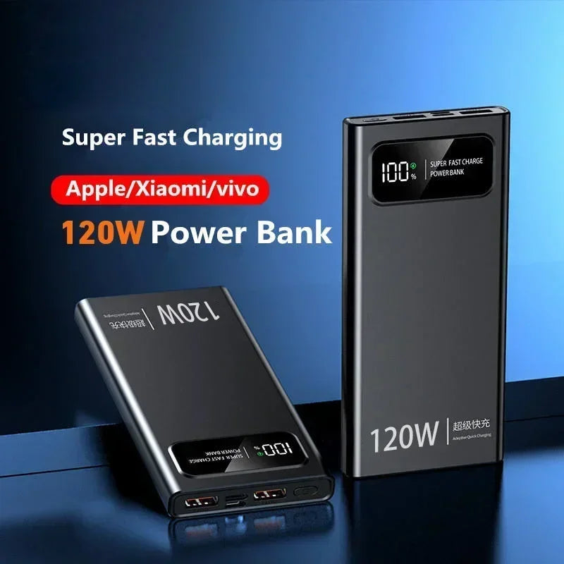 Lenovo 200000mAh Fast Charging 120W Power Bank Super Ultralarge Capacity Mobile Power External Battery For iPhone Xiaomi Vivo