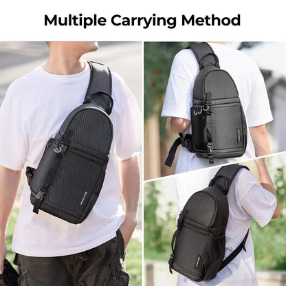 K&F Concept 10L Camera Sling Bag Crossbody Bag Waterproof Camera Shoulder Backpack for DSLR Camera Case with Tripod Holder