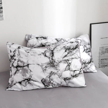 Marble Print Queen Bedding Set King Size Brushed Duvet Cover Set Soft Single Double Bed Quilt Cover Set Bedding Sets No Sheets