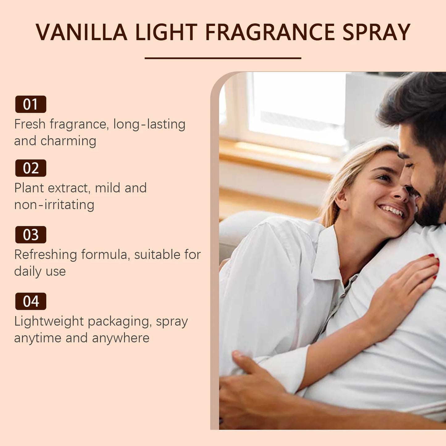 Vanilla Light Fragrance Spray Long Lasting Plant Scent Easy Carry Floral Pheromone Attract Men Date Flirting Gifts Women Perfume