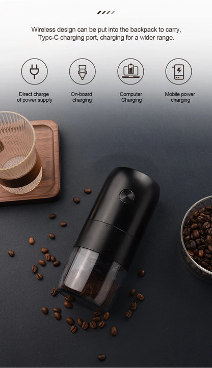 Wireless Electric Coffee Grinder Machine Type-C Charging Portable Coffee Bean Mill Coarse Grains Spice Herb Crusher Kitchen Tool