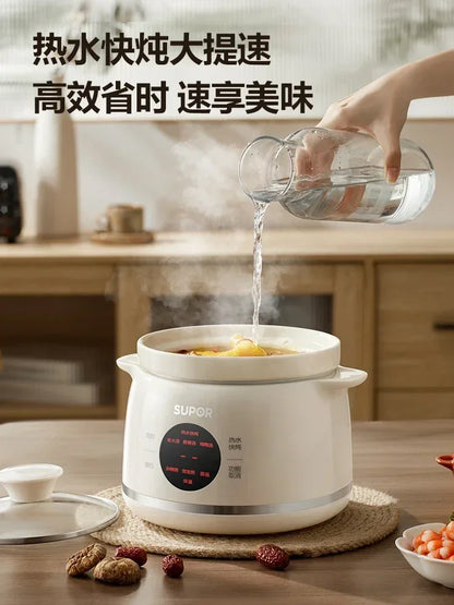 Household electric stew pot. Porridge cooking artifact. Automatic ceramic. Soup stew pot. Food supplement.