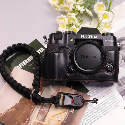 Suitable for Fuji X-T50 camera leather base micro single retro simple protective base leather cover wrist strap accessories