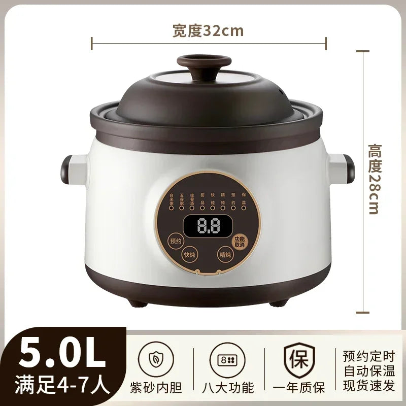 Electric stew pot household automatic new purple sand soup pot health electric casserole auxiliary cooking porridge pot