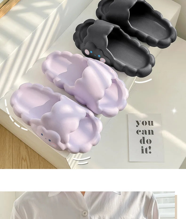 shoes for women slippers flip flops slides sandals Summer Beach Cloud Thick house cartoon cute anti-skid indoor Non Slip Soft