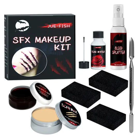 Halloween Particular Effects Fake Scar Wound Makeup Kit Bag | Halloween Horror Cosplay Skin Wax Plasma Scar Paint Makeup Tool