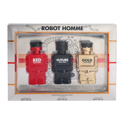 3PCS Gift Set Robot Perfume for Men 3X30ML 1.0FL.OZ Eau de Parfum Spray, Refreshing Long Lasting Fragrance, Perfect Gift For Him