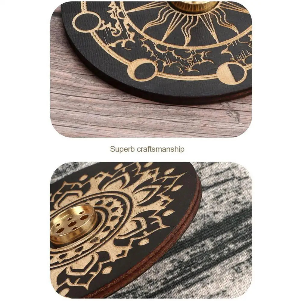 Wood Incense Burner Stick Holder Line Incense plate Sandalwood Coil Base Temples Yoga Studios Home Decoration