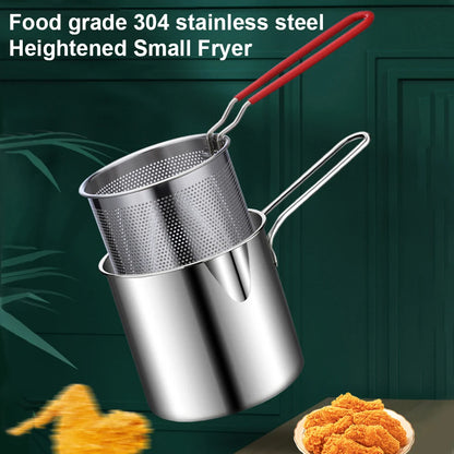 1200ML Deep Fryer 304 Stainless Steel Fryer with Frying Basket Auxiliary Food Pot To Deepen Japanese Milk Pot Kitchen Appliance