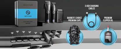 Professional Barber Clippers and Trimmer Set - Foil Shaver Professional Hair Clippers for Men, Mens Cordless Hair Clippers